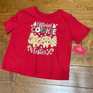 NWT Size Large (10-12) Holiday Time Red Cookie Tester T-Shirt